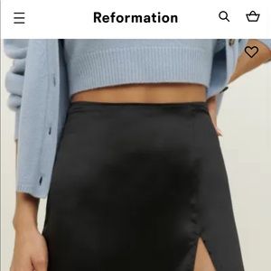 Robbie silk skirt by Reformation size 2